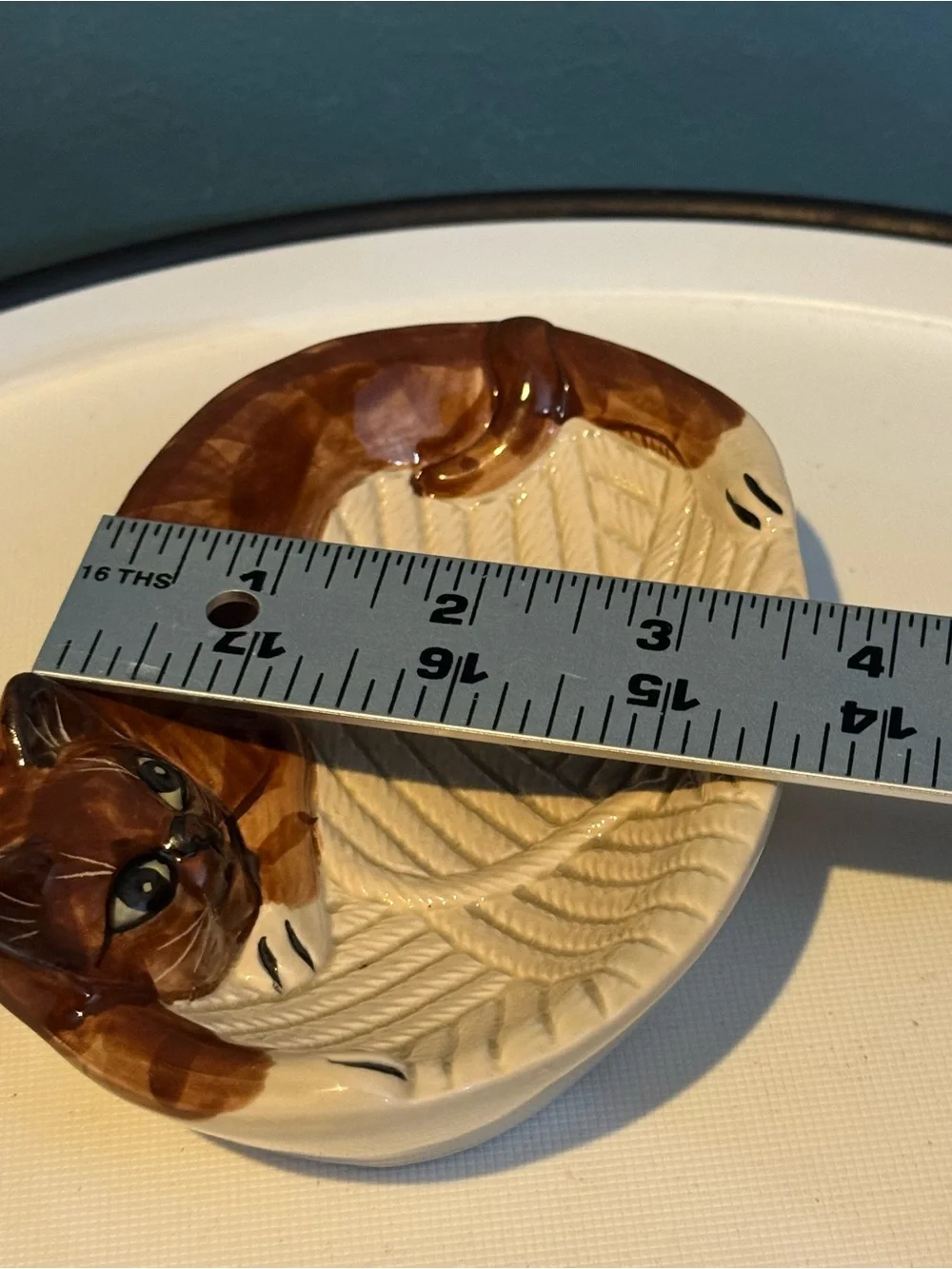 Vintage Seymour Mann Brown Tabby Cat Soap Dish Hand Painted Ceramic Japan